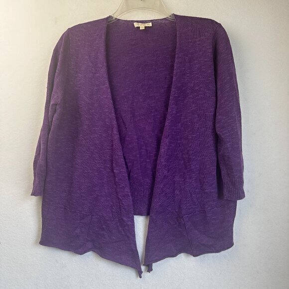 Eileen Fisher Sweater Women Petite M  Open Front Linen Blend‎ Shrug/Cardigan - Picture 1 of 5